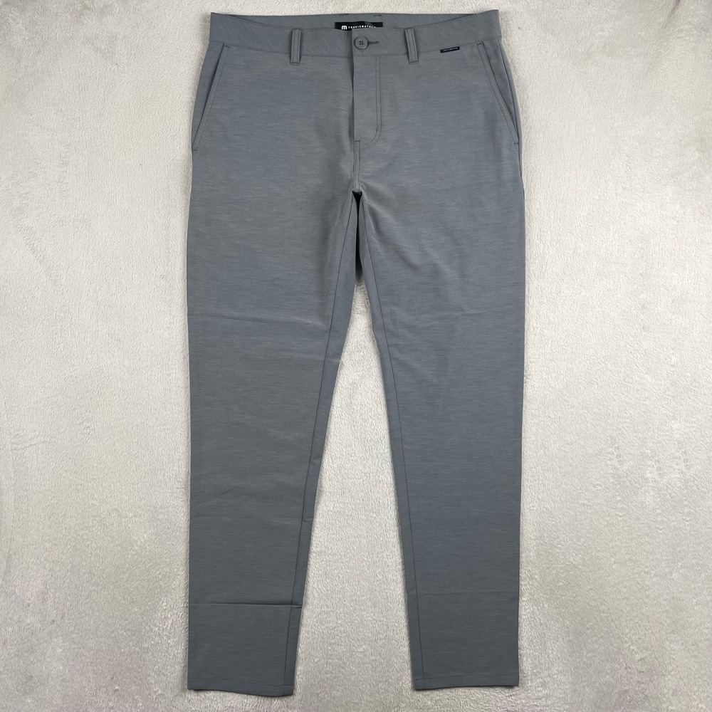 TravisMathew Open To Close Tech Pants Mens 34x31 Gray Tapred Golf Performance